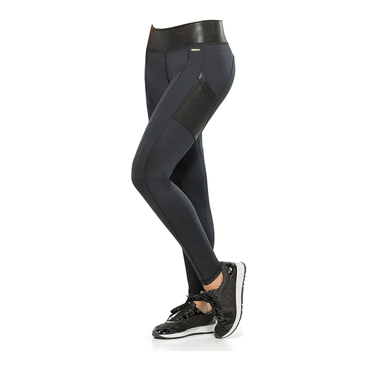 Black Metallic Control Leggings